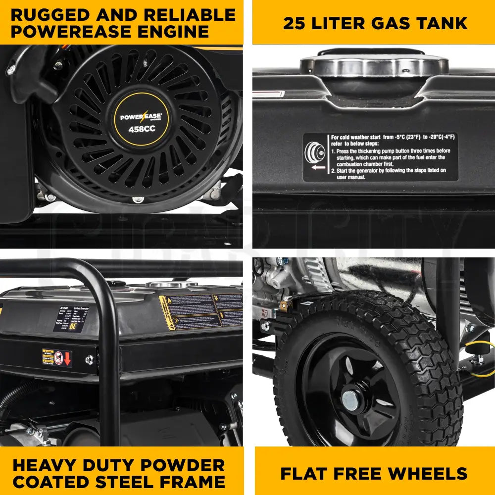 12,500 Watt BE Electric Start Tri-Fuel Generator Generator Cigarcity Softwash.