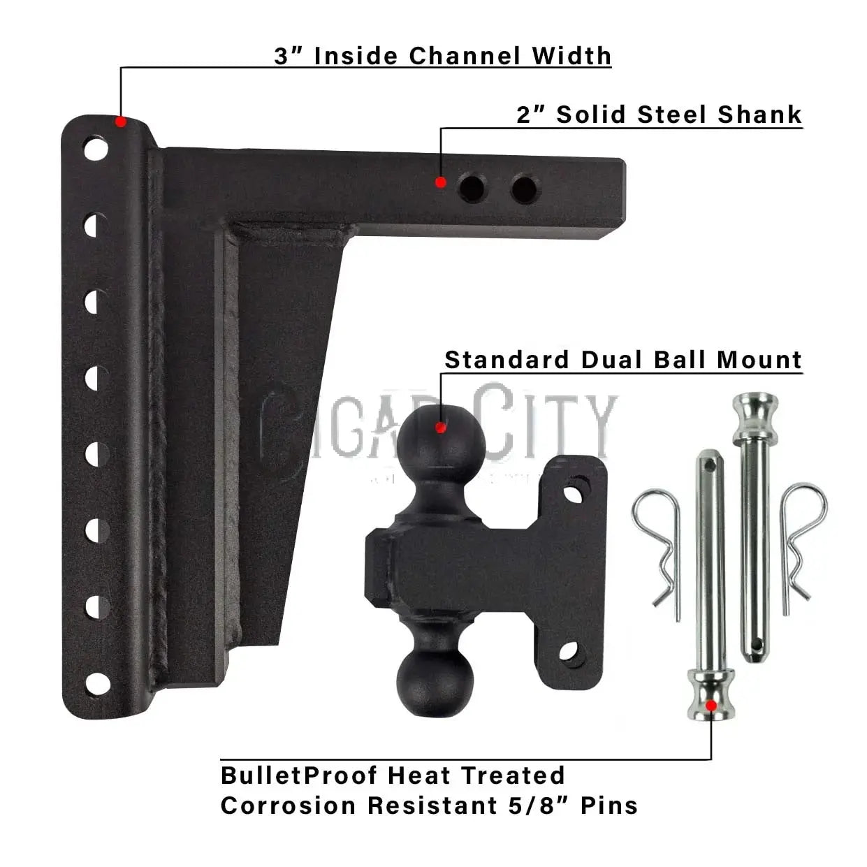 2.0" Extreme Duty 10" Drop/Rise Hitch — Bulletproof Hitches Cigarcity Softwash