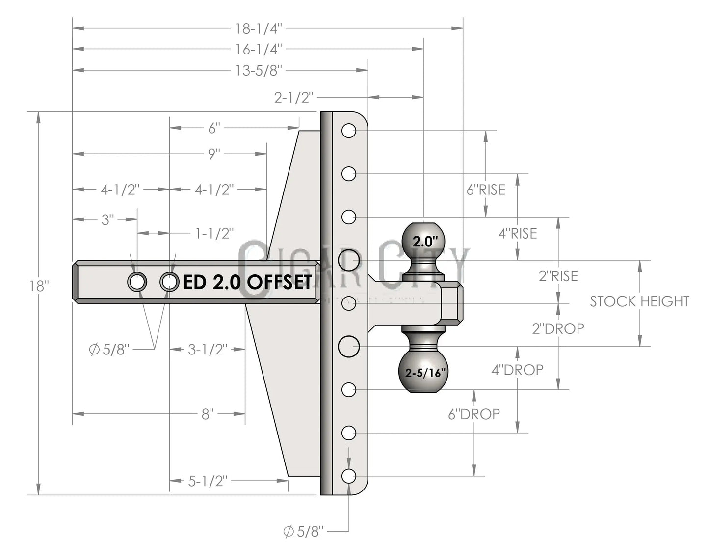 2.0" Extreme Duty 4" & 6" Offset Hitch — Bulletproof Hitches Cigarcity Softwash