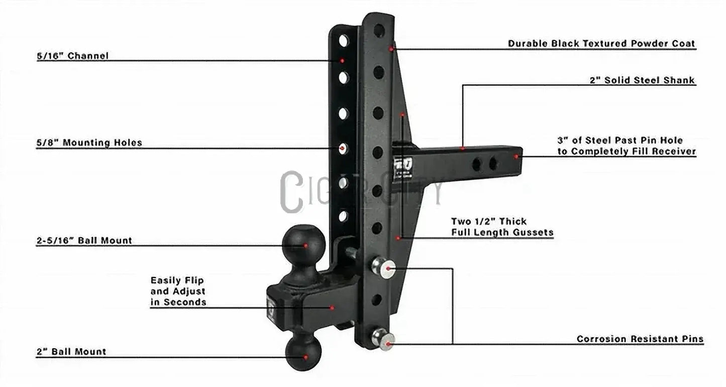 2.0" Extreme Duty 4" & 6" Offset Hitch — Bulletproof Hitches Cigarcity Softwash