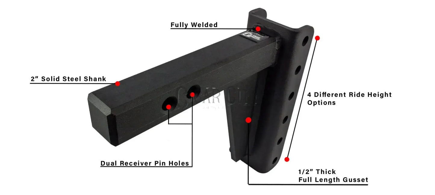2.0" Extreme Duty 6" Drop/Rise Hitch — Bulletproof Hitches Cigarcity Softwash