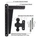 2.0" Heavy Duty 16" Drop/Rise Hitch Cigarcity Softwash
