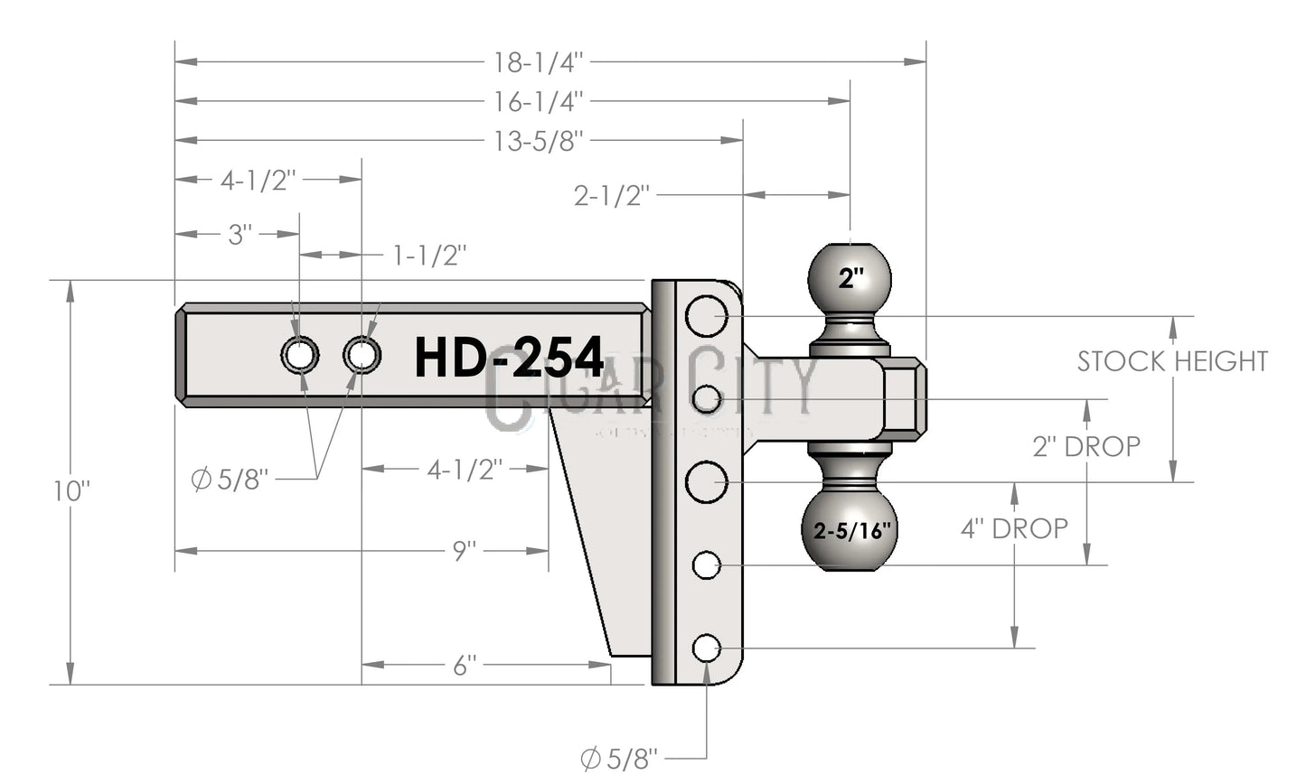 2.5" Heavy Duty 4" Drop/Rise Hitch — Bulletproof Hitches Cigarcity Softwash