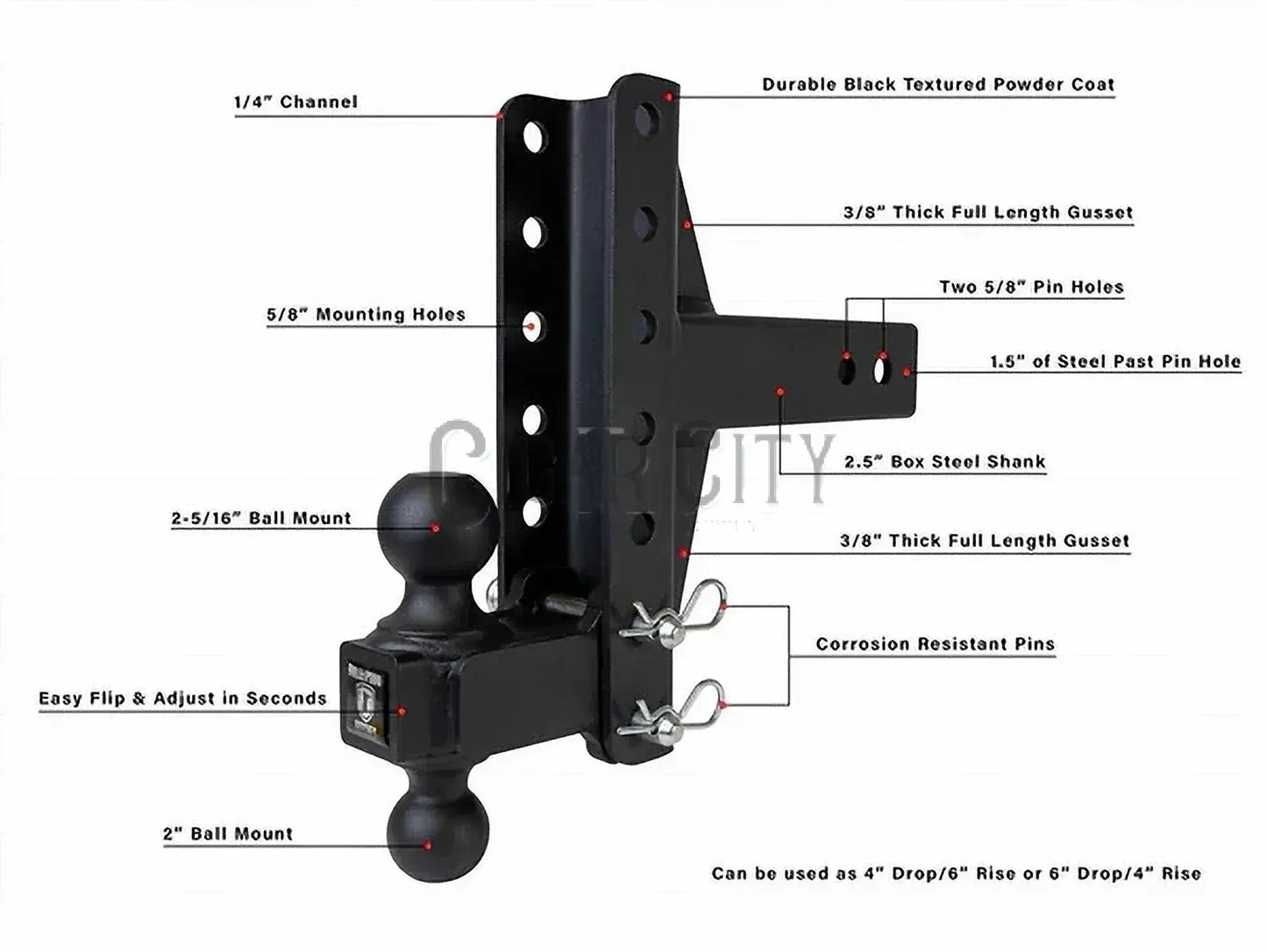 2.5" Medium Duty 4" & 6" Offset Hitch — Bulletproof Hitches Cigarcity Softwash