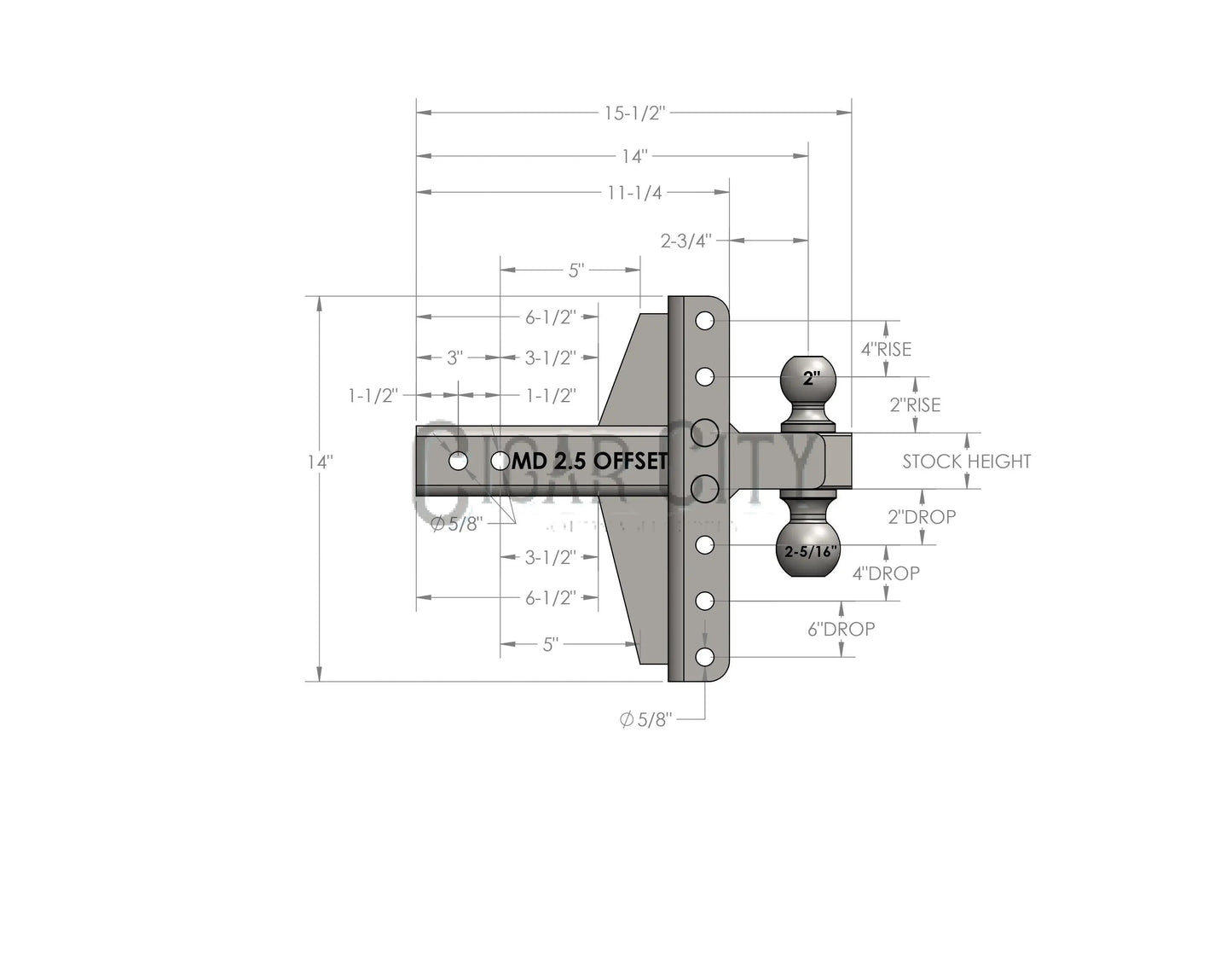 2.5" Medium Duty 4" & 6" Offset Hitch — Bulletproof Hitches Cigarcity Softwash