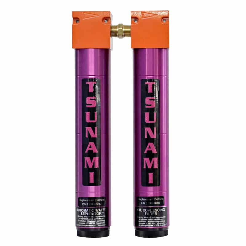 Tsunami Filtration Package #3 – 1/2" Water Separator & Oil Coalescing Filter (50 CFM) | High-Performance Air Filtration System