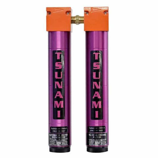 Tsunami Filtration Package #3 – 1/2" Water Separator & Oil Coalescing Filter (50 CFM) | High-Performance Air Filtration System