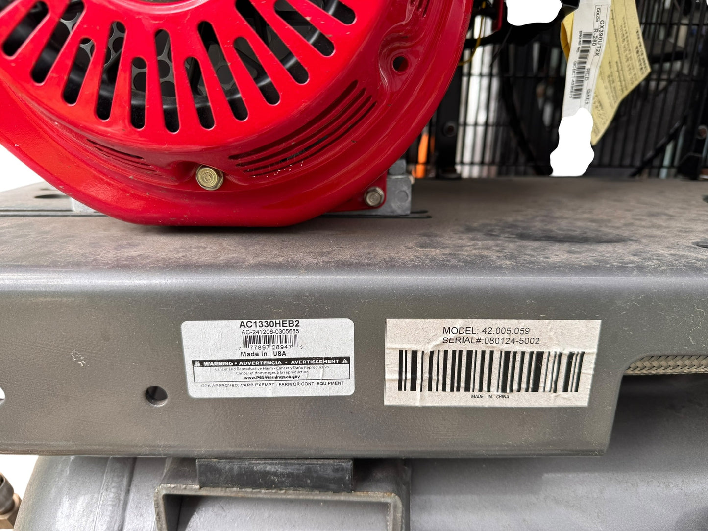 BE Scratch & Dent 23 CFM @ 175 PSI Gas Air Compressor with Honda GX390 Engine