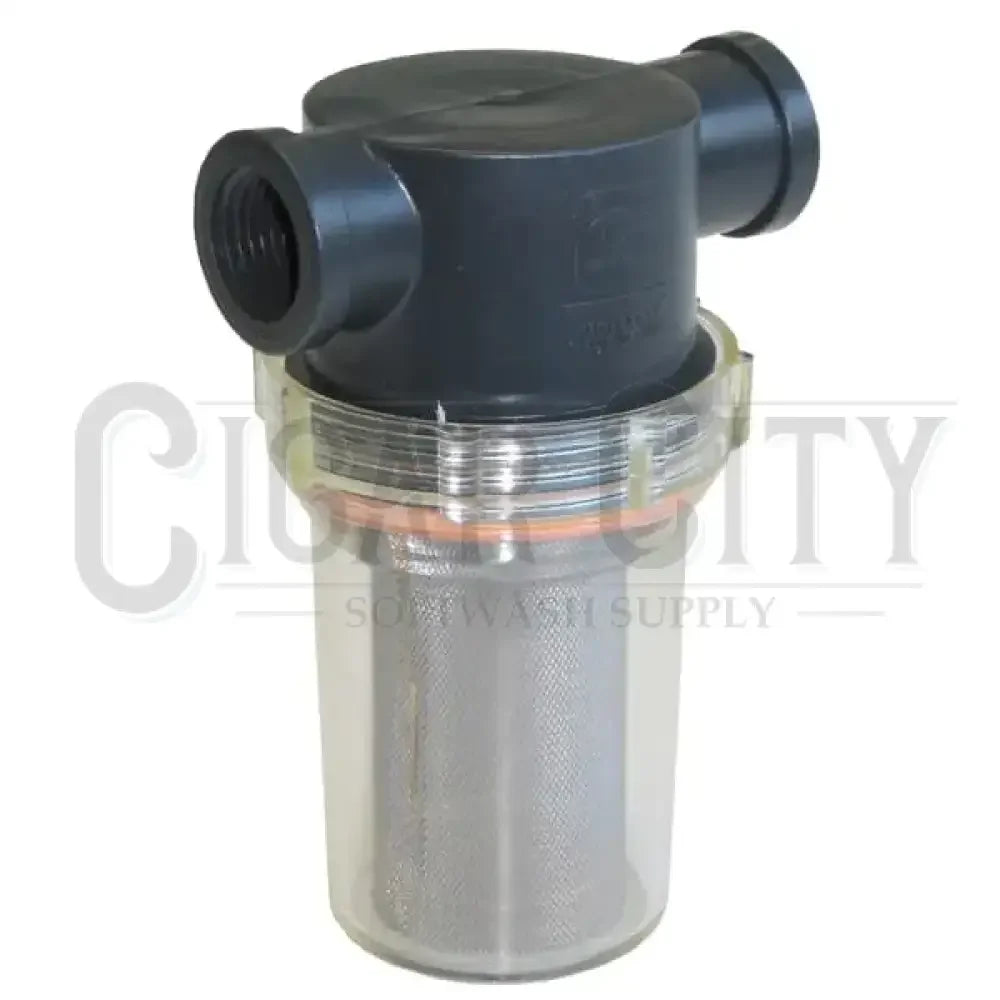 (40)GP CLEAR BOWL WATER FILTER 3/4" I/O 50 MESH 7066 Cigarcity Softwash.