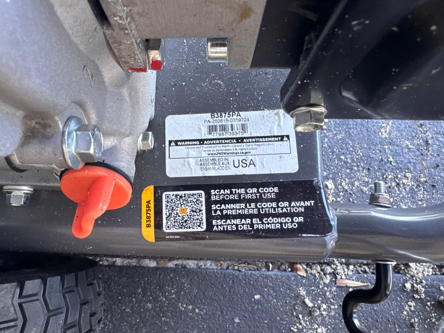 BE Scratch & Dent 3,800 PSI 2.5 GPM Cold Water Gas Pressure Washer with Powerease 225 Engine and CP Triplex Pump - B3875PA (9724)