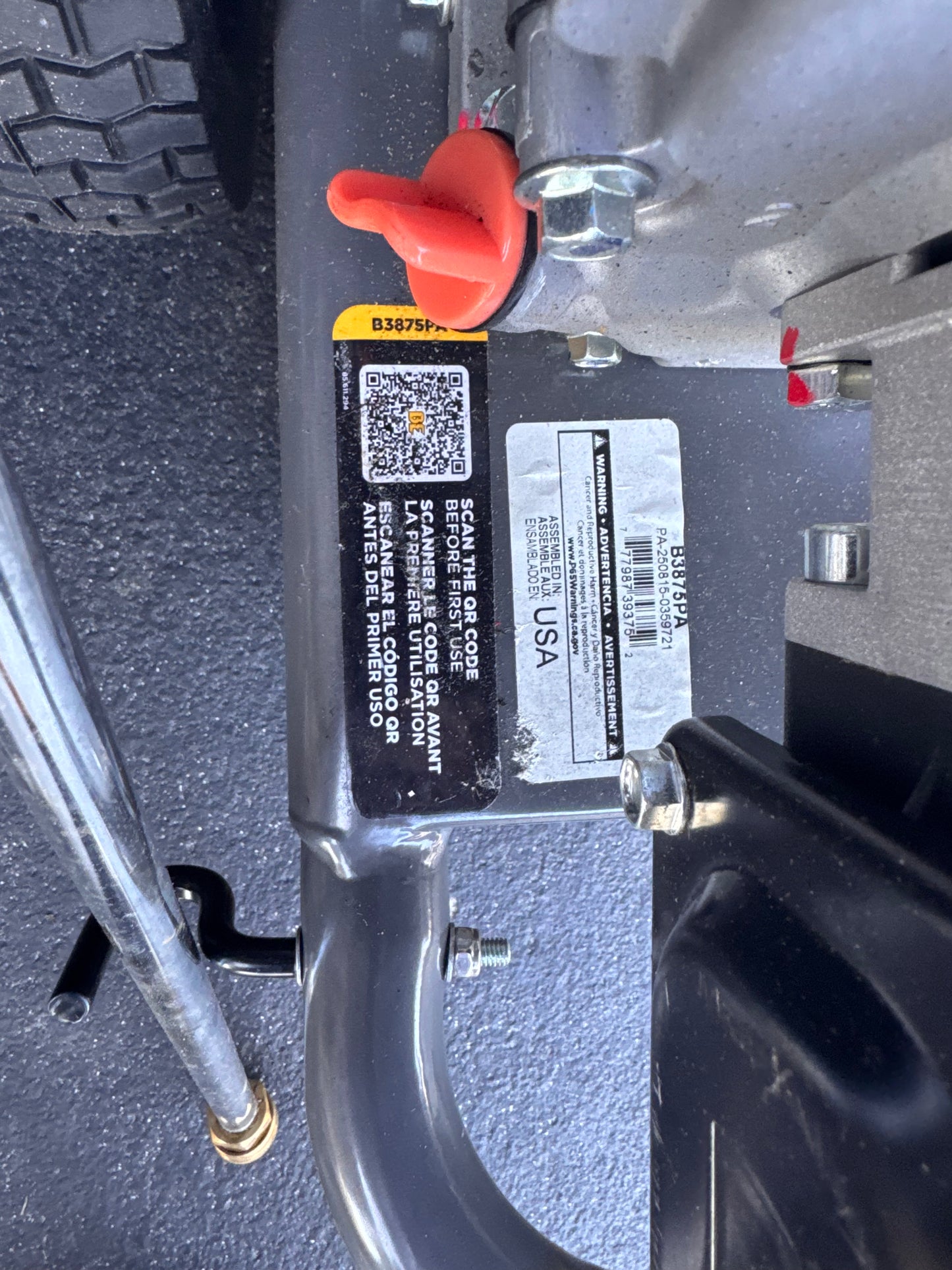 BE Scratch & Dent 3,800 PSI 2.5 GPM Cold Water Gas Pressure Washer with Powerease 225 Engine and CP Triplex Pump - B3875PA (9721)