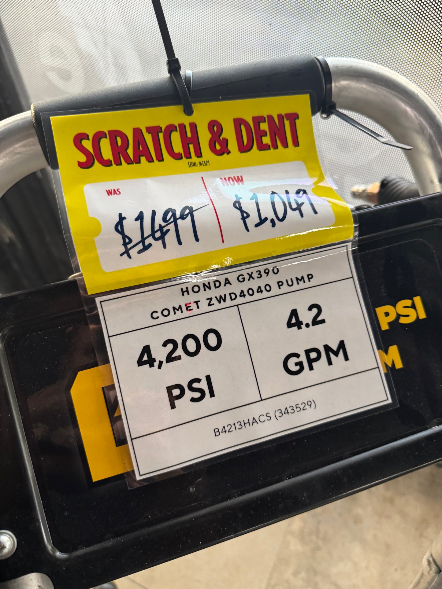 BE Scratch & Dent Honda GX390 w/ Comet ZWD4040 Pump 4,200 PSI 4.2 GPM Pressure Washer - B4213HACS (343529)