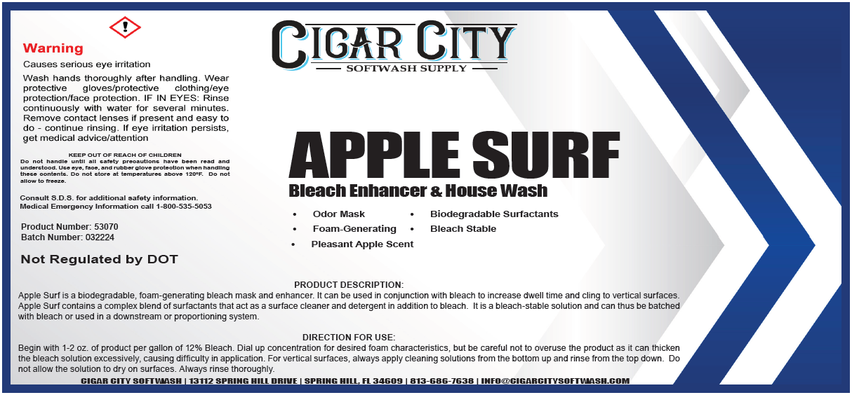 Apple Surf Chemicals Cigarcity Softwash.