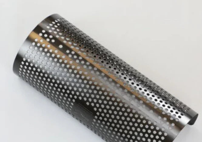 Perforated metal softwash filter cylinder for pressure washing equipment