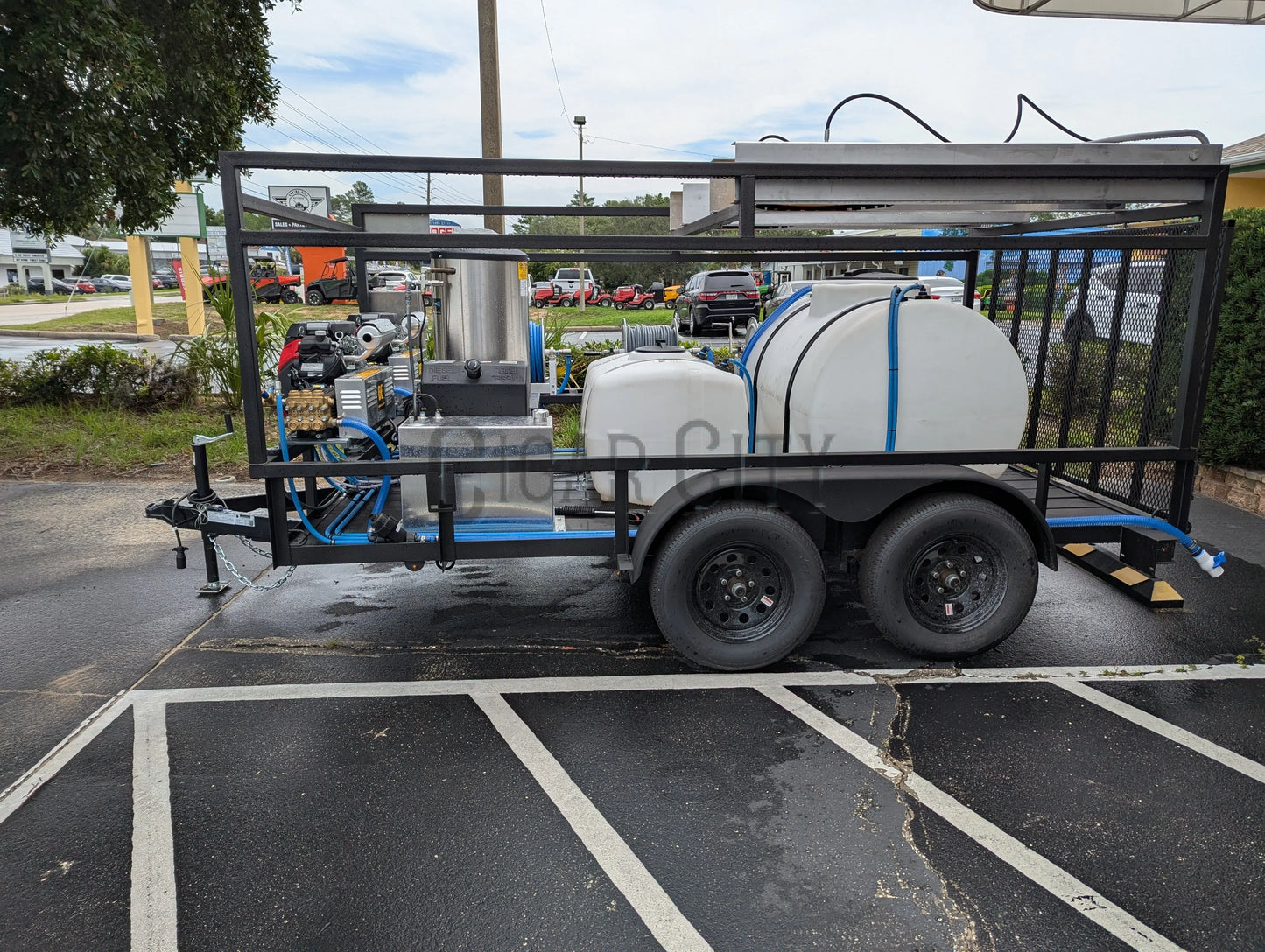 Dominator 6x12 Dual Hot Water Pressure Washing and 12v Softwash Trailer Cigarcity Softwash