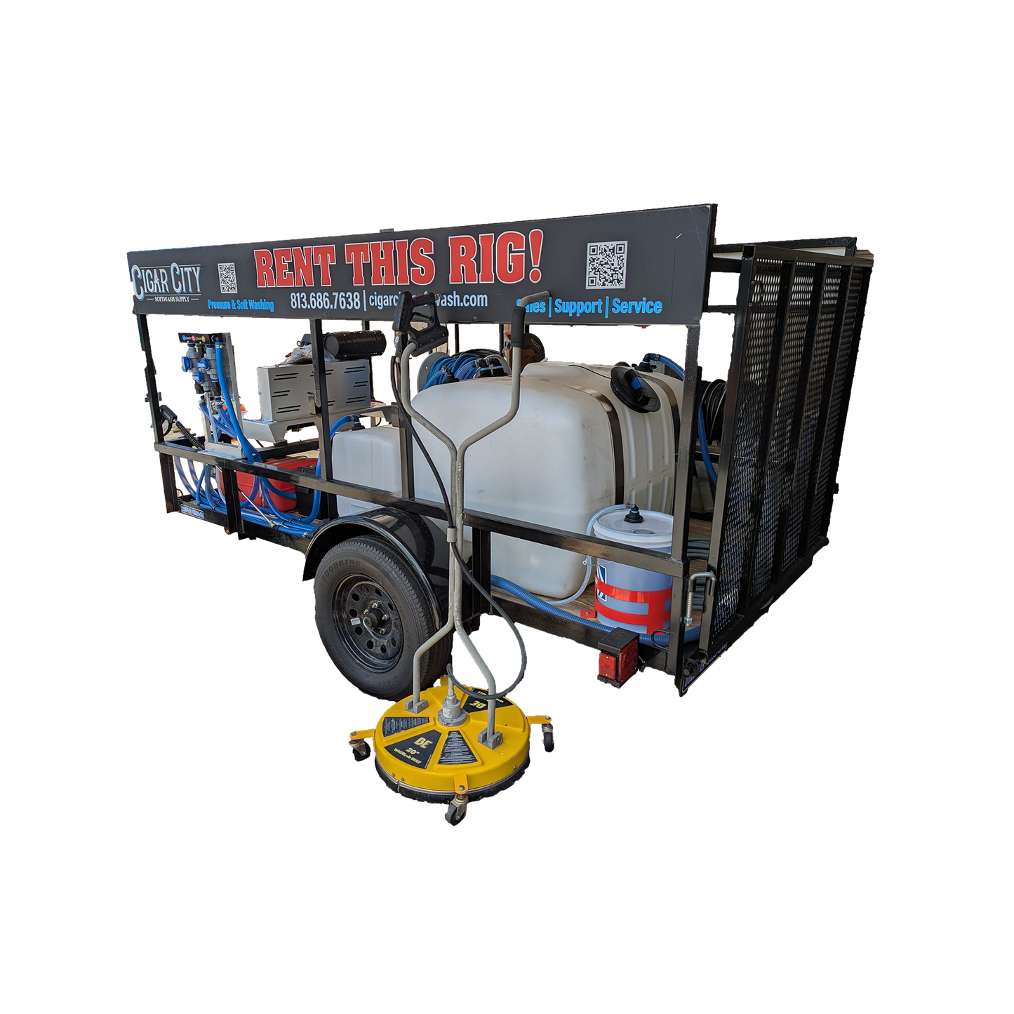 FOR RENT! - 6x12 Downstream & Softwash Rental Series Pressure Washing Trailer