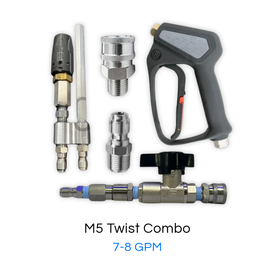 M5 Twist with Short Gun Ball Valve Swivel Combo – Adjustable