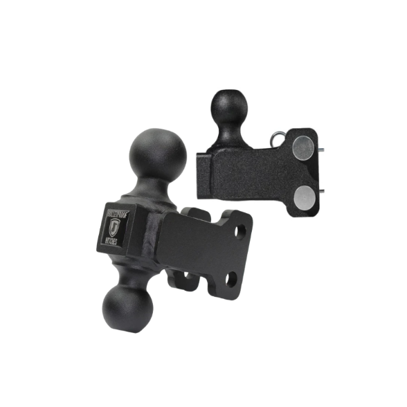 2.5″ Medium Duty 4″ Drop/Rise Hitch – Bulletproof Hitches – Adjustable Dual Ball Mount