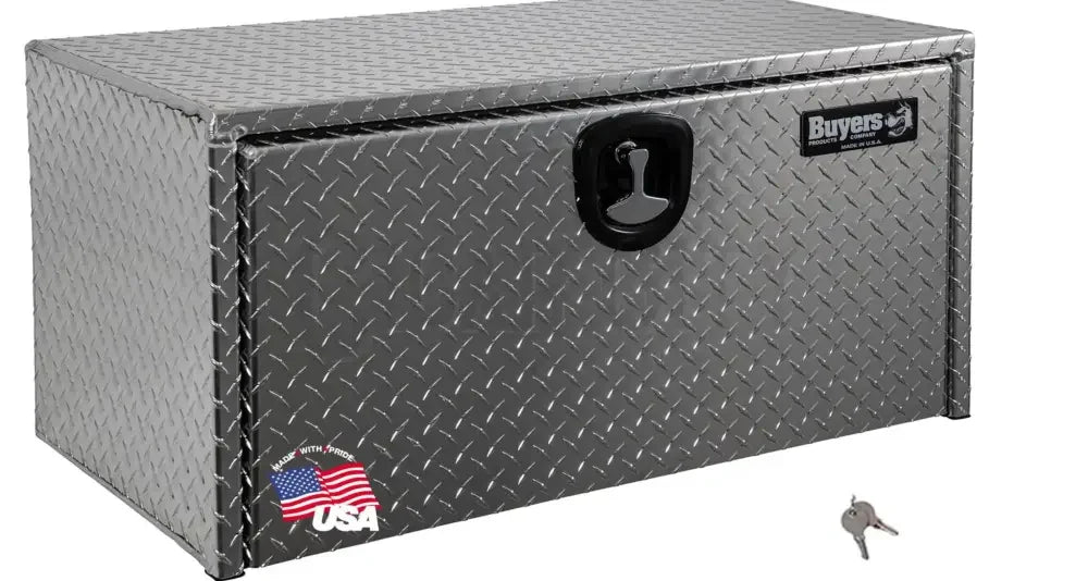Buyers Products 1705105 Silver Diamond Tread Aluminum Underbody Truck Box with T-Handle Latch, 18 x 18 x 36 Inch, Durable Contractor Toolbox For Organization And Storage, Job Tool Chest Cigarcity Softwash.