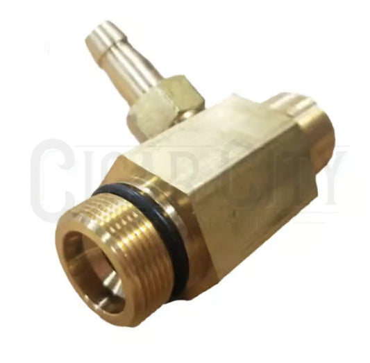 CAT Pumps 7232 Fixed Brass Chemical Injector - 2.1 Mm Orifice, 250 PSI, 3.0 GPM PU7232 Hardware Cigarcity Softwash.