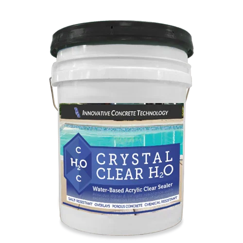 Crystal Clear H2O water-based acrylic concrete sealer bucket for softwash applications