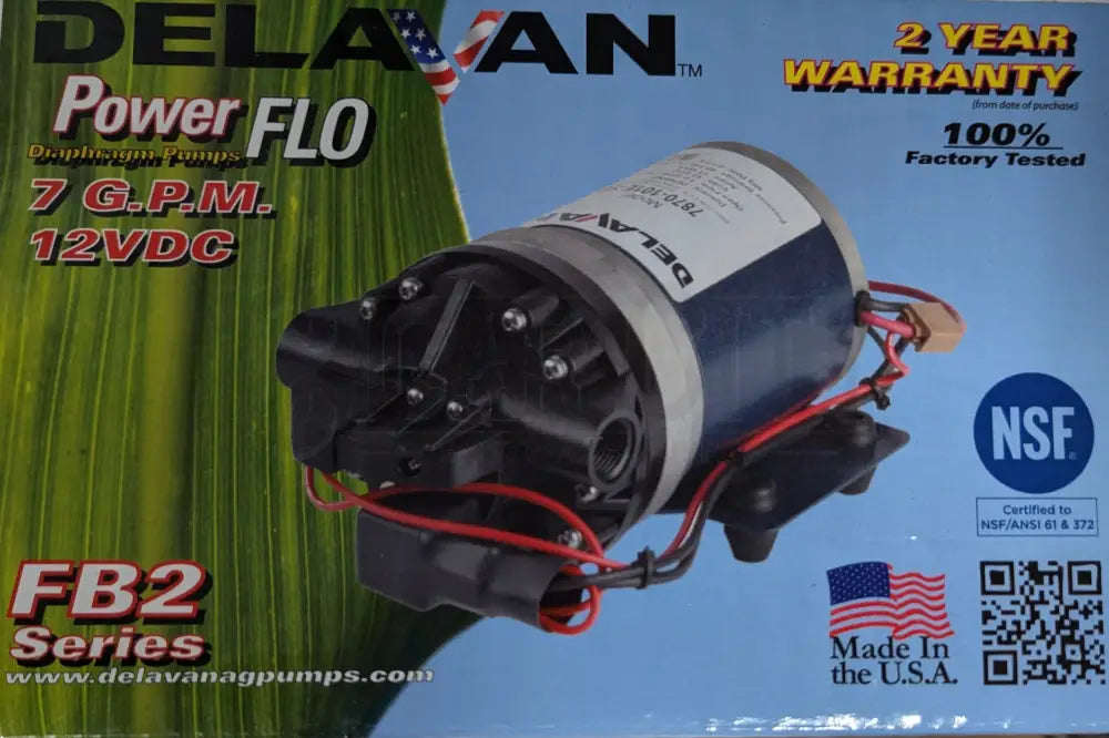 Delavan 3/4" 7GPM 12v PowerFLO Electric Softwash Pump 7970101YSB Pumps Cigarcity Softwash.