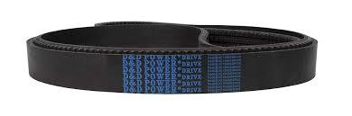 Black D&D Power Drive V-belt with blue branding, ideal for softwash equipment and industrial cleaning systems.