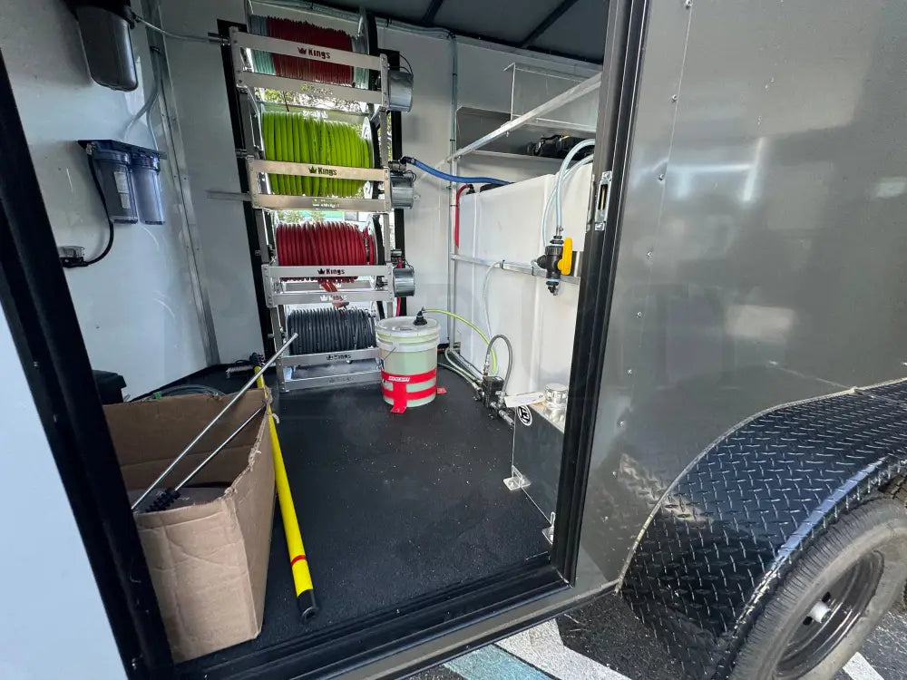 Enclosed 6x12 Pressure & Soft Washing Trailer and RODI Window Cleaning Cigarcity Softwash.