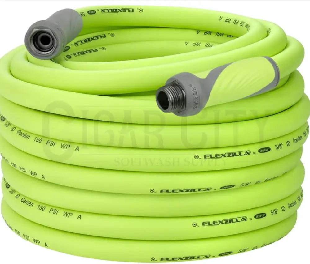 Flexzilla Garden Hose with SwivelGrip, 5/8 in. x 100 ft., Heavy Duty, Lightweight, Drinking Water Safe, ZillaGreen - HFZG5100YWS-E Cigarcity Softwash.