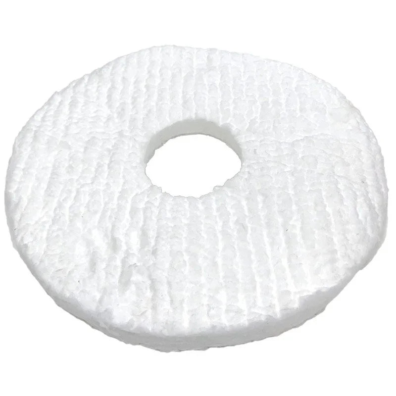 White textured softwash cleaning pad with central hole for equipment use