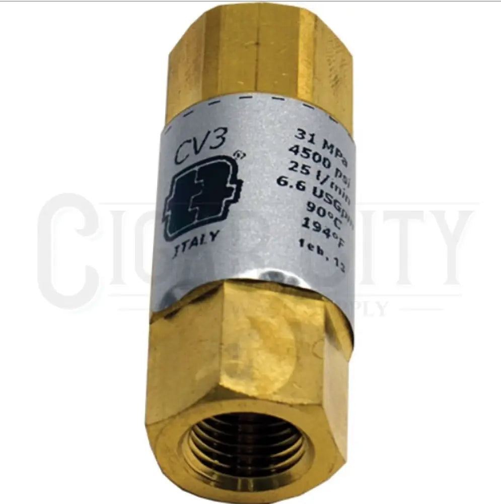 High Pressure 3/8" Brass Check Valve CV3-40038 Fittings Cigarcity Softwash.