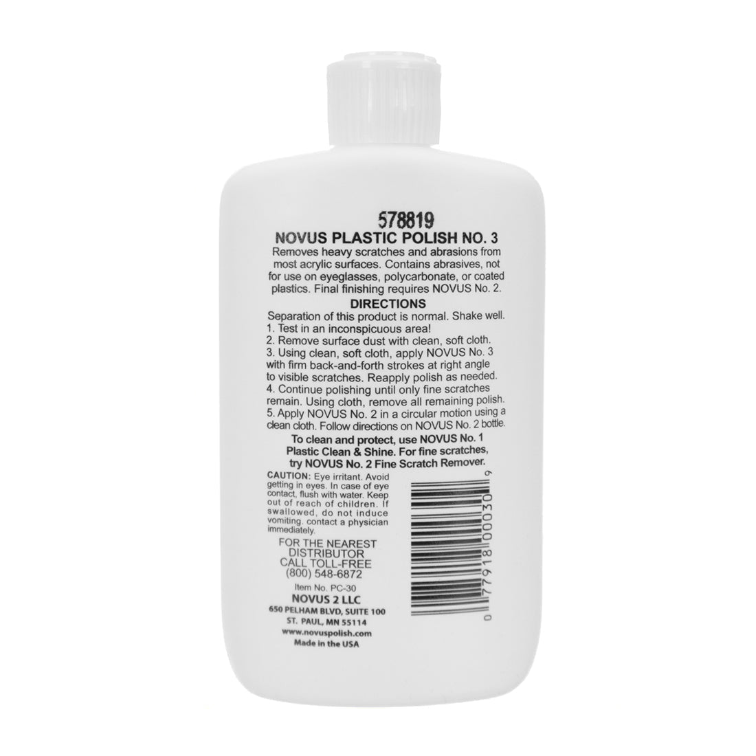 Novus Plastic Polish #3 Heavy Scratch Remover WindowCleaner.com