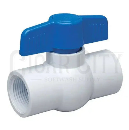 PVC Threaded Ball Valve - White Fittings Cigarcity Softwash.