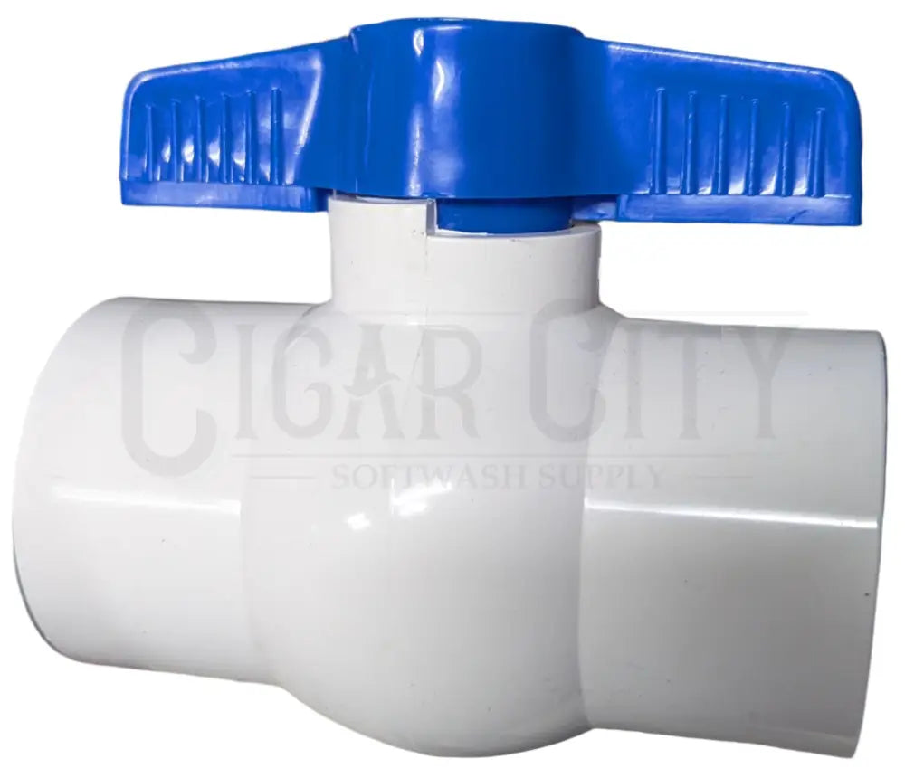 PVC Threaded Ball Valve - White Fittings Cigarcity Softwash.
