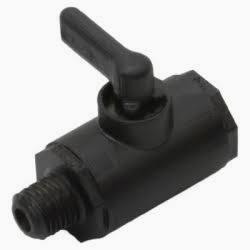 Black plastic ball valve with lever handle for softwash equipment systems