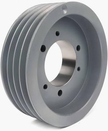 Gray industrial pulley with multiple grooves for softwash equipment belts