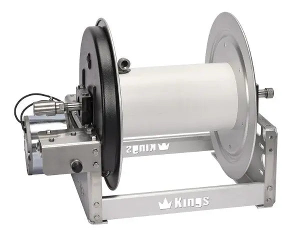 KR1A12E Kings 12 Aluminum Electric Hose Reel with 1/2 Stainless Steel  Manifold