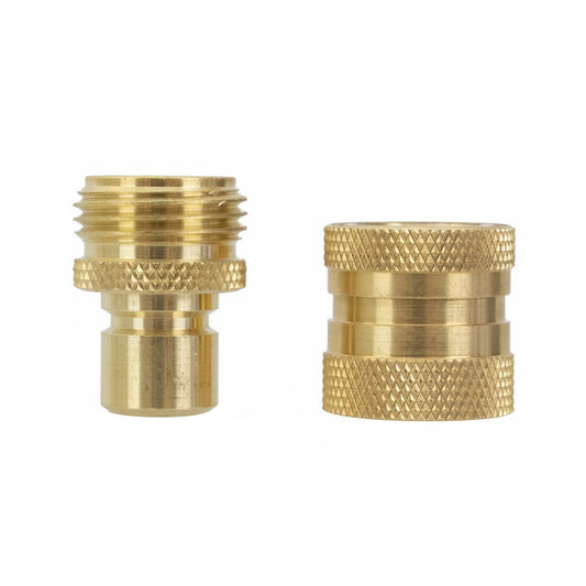 Garden Hose Quick Connect Male and Female Set - Brass WindowCleaner.com