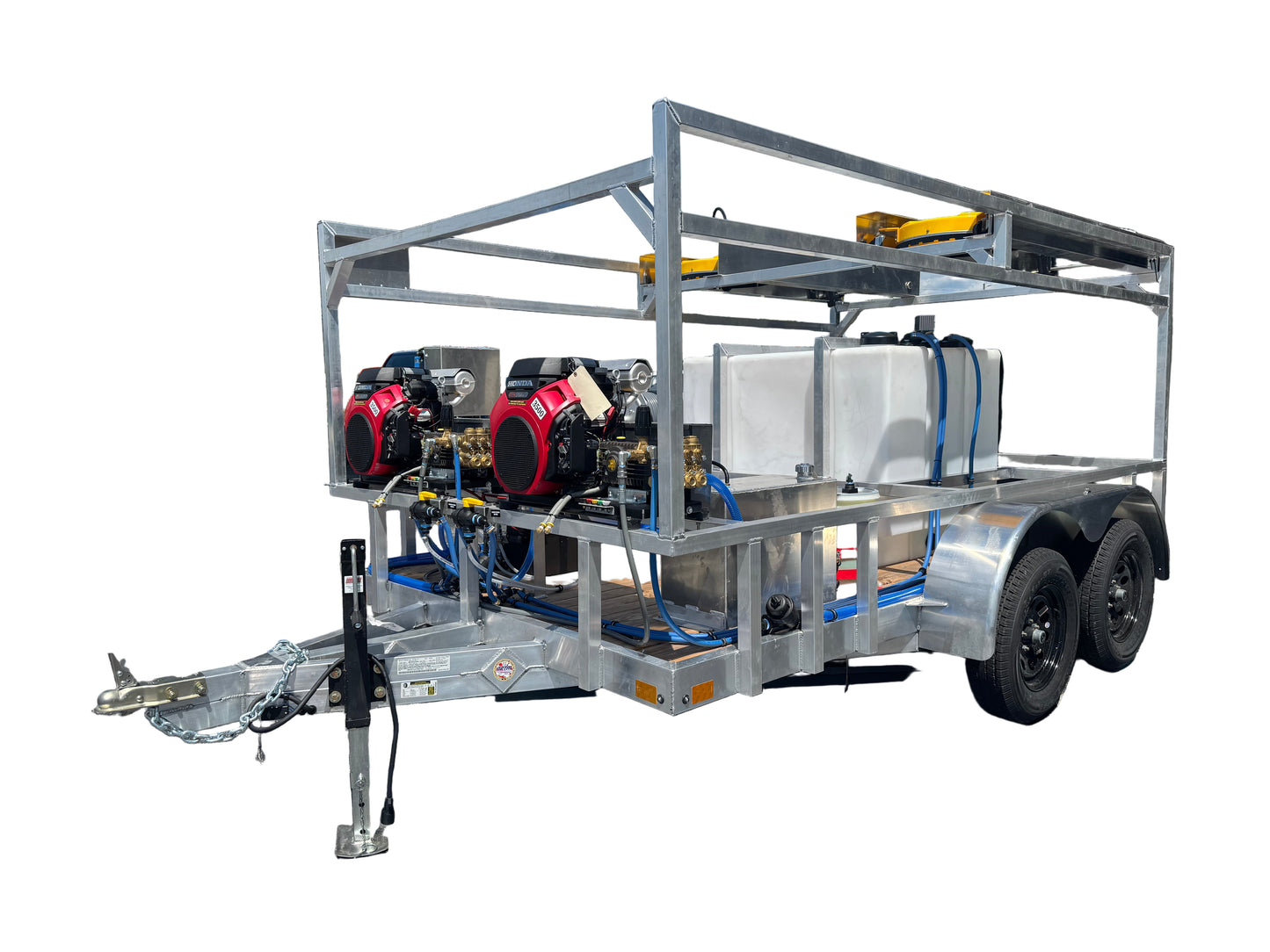 The Aluminum Hustler  Series - Dual 8GPM Pressure & Softwashing Trailer