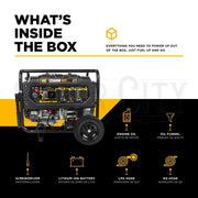 12,500 Watt BE Electric Start Tri-Fuel Generator Generator Cigarcity Softwash.