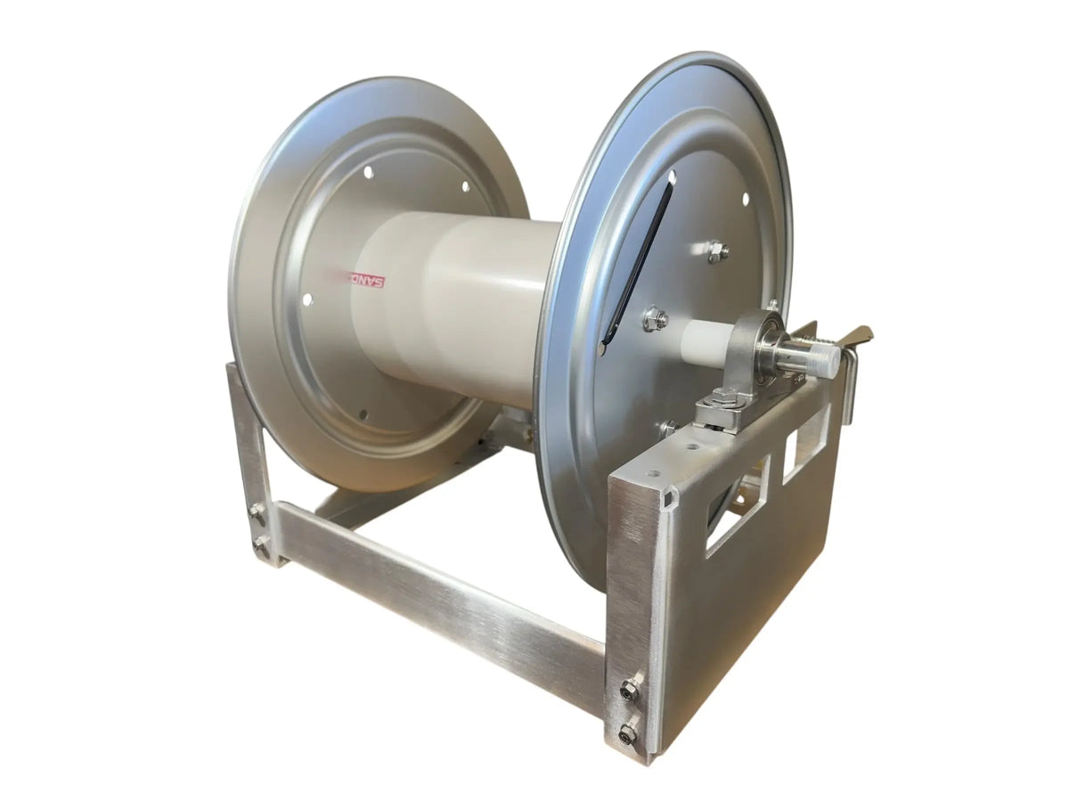 12″ Dominator Electric Hose Reel – 1/2″ Stainless Manifold – Cigar City Softwash Reel Bandit