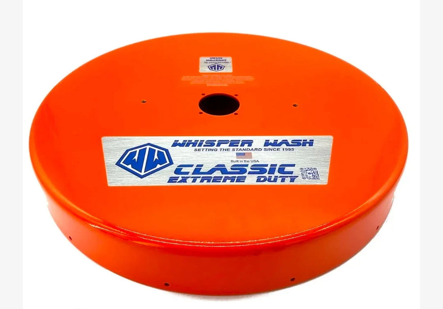 Whisper Wash Classic Extreme Duty softwash equipment, bright orange, USA-made for professional cleaning
