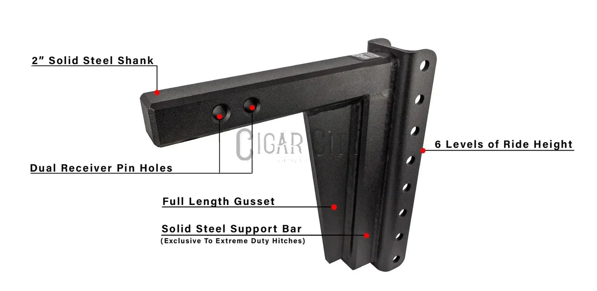 2.0" Extreme Duty 10" Drop/Rise Hitch — Bulletproof Hitches Cigarcity Softwash