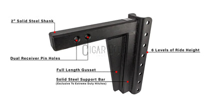 2.0" Extreme Duty 10" Drop/Rise Hitch — Bulletproof Hitches Cigarcity Softwash