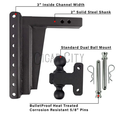 2.0" Extreme Duty 12" Drop/Rise Hitch — Bulletproof Hitches Cigarcity Softwash