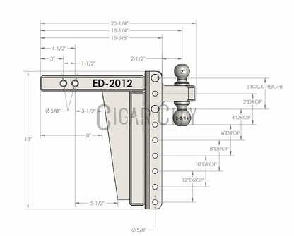 2.0" Extreme Duty 12" Drop/Rise Hitch — Bulletproof Hitches Cigarcity Softwash