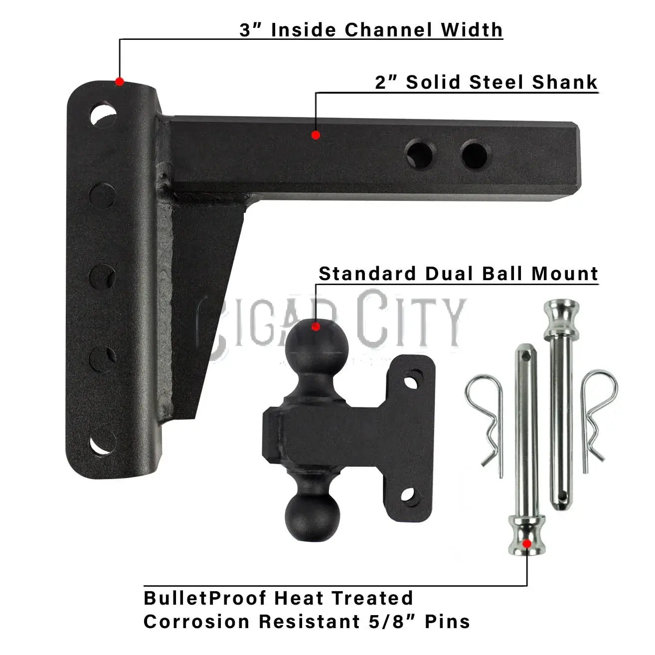 2.0" Extreme Duty 4" Drop/Rise Hitch — Bulletproof Hitches Cigarcity Softwash