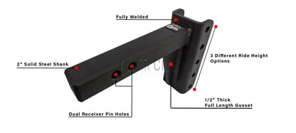 2.0" Extreme Duty 4" Drop/Rise Hitch — Bulletproof Hitches Cigarcity Softwash