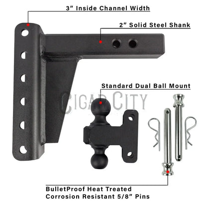 2.0" Extreme Duty 6" Drop/Rise Hitch — Bulletproof Hitches Cigarcity Softwash