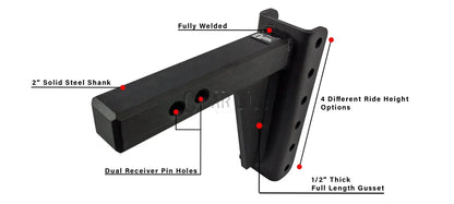 2.0" Extreme Duty 6" Drop/Rise Hitch — Bulletproof Hitches Cigarcity Softwash